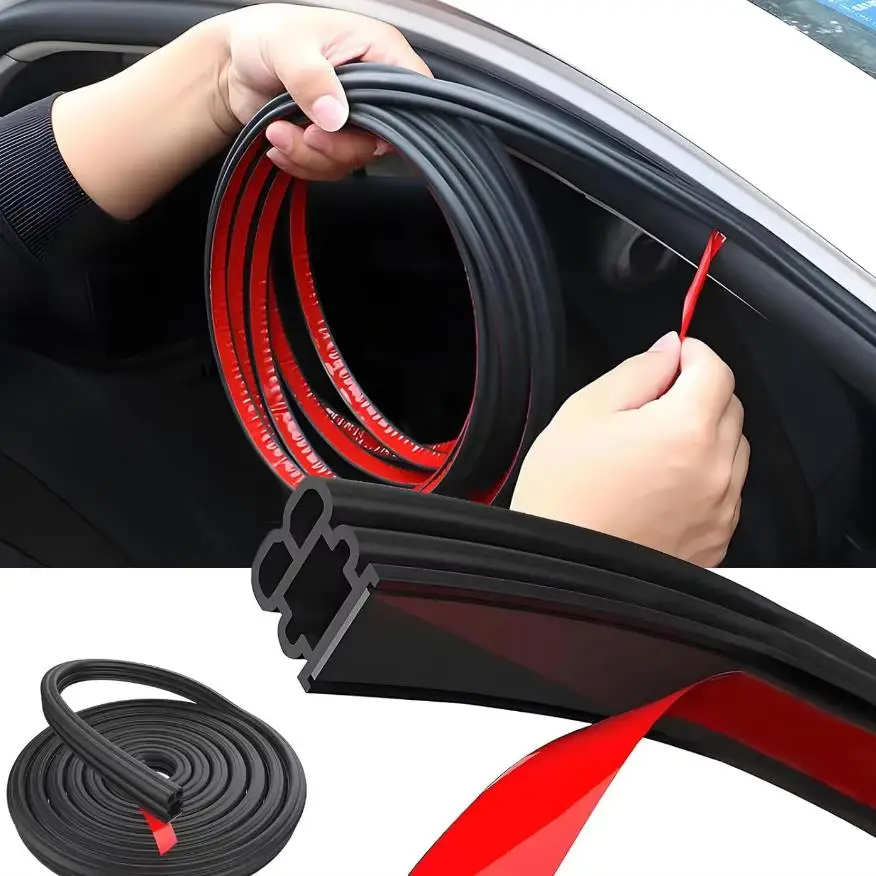 Door Weather Strip - Car Door Rubber Seal Strip Double-Layer