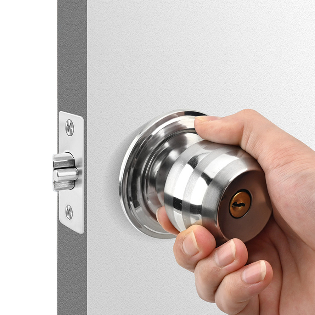 Ball Door Knob with Lock Round - Door Knob Replacement ulasan dan harga