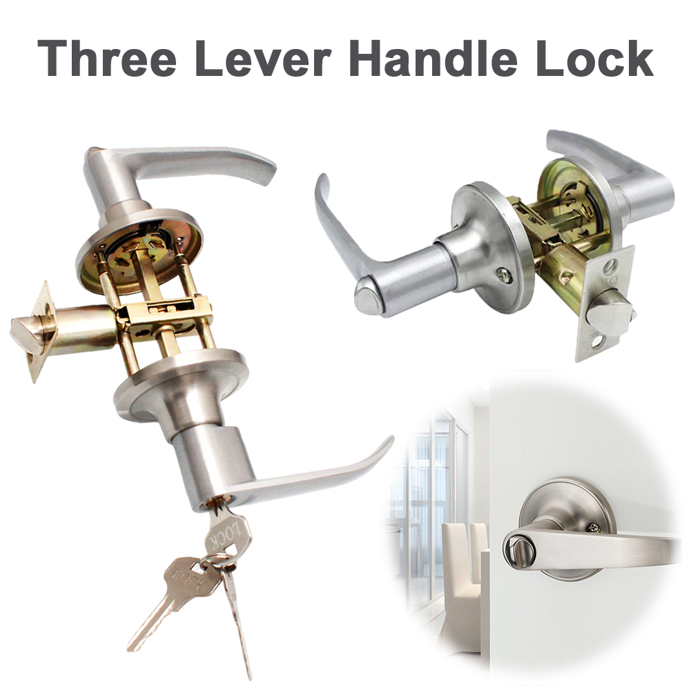 Locking Door Handle with 3 Key - Door Knob Replacement ulasan dan harga